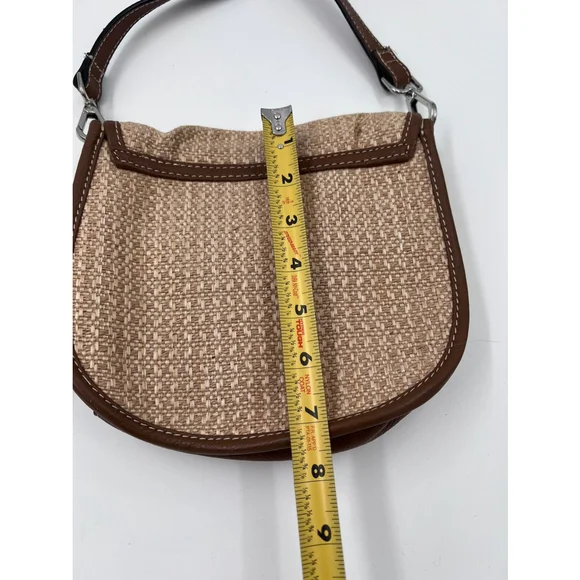 J.Jill Women's Brown Beige Jute Genuine Leather Crossbody Shoulder Bag NWOT New - Picture 5 of 5